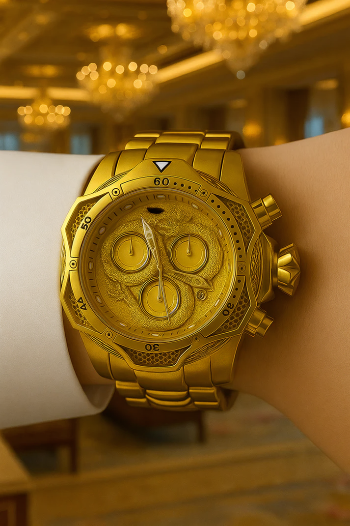 DRAGON GOLD WATCH (HEAVY QUALITY DUBAI IMPORTED (NEW ARRIVAL)