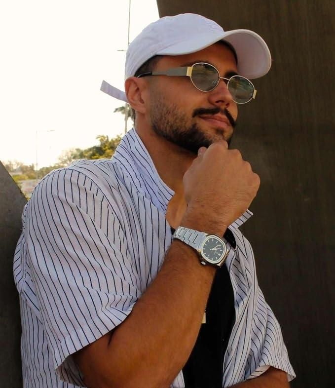 Luxury Stainless Steel Watch | Silver & Black Dial